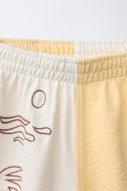 BERMUDA EFECTO TOALLA COLOR BLOCK BORDADOS / Amarillo - Zara фото 3