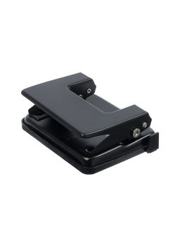 Дырокол 20л метал черный, с линейкой