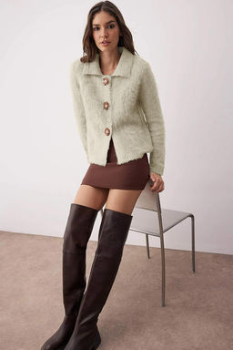 Vizon Gul Dugme Detayl? Buklet Iplikli Triko H?rka TWOAW26HI00109