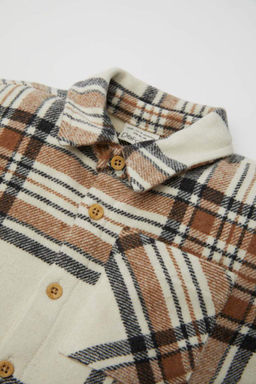 Фланелевая рубашка с длинными рукавами для маленьких мальчиков - Defacto фото 2