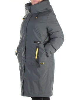 21-962 DK. GREEN Пальто женское зимнее (200 гр. холлофайбер)