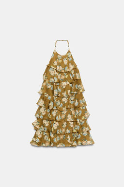 VESTIDO VOLANTES FLORES / crudo/kaki - Zara фото 4