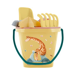 Набор песочный Play with Me Busy Animals (ведерко, сито, совочек, грабельки, 4 формочки) арт. LA1155