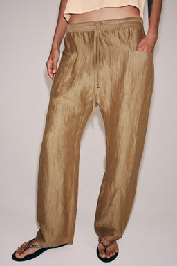 PANTAL?N MEZCLA LINO ZW COLLECTION / Camel medio - Zara фото 5