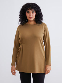 B?y?k Beden Bisiklet Yaka B?zg?l? Kad?n Tunik