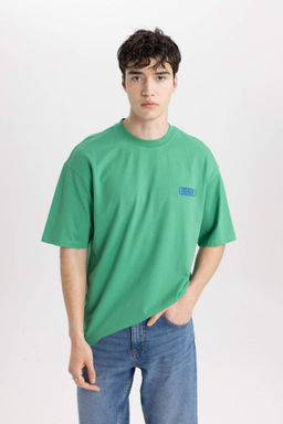 Comfort Regular Fit Rahat Kal?p Bisiklet Yaka Bask?l? K?sa Kollu Tisort - Defacto фото 2