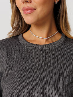 Платье женское П-176 (жаккард принт) Тёмно-серая ёлочка