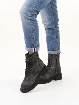 04-WD025-1M DK. GRAY Ботинки зимние женские (натуральная кожа, 100% шерсть)