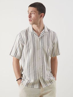 Regular Fit K?sa Kollu ?izgili Arm?rl? Erkek G?mlek