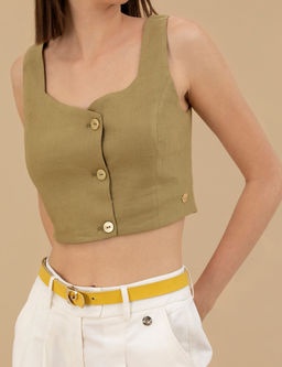 Ye_il Crop Top Bluz