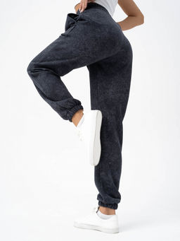 эффект варенки! Брюки джоггеры из футера 3-х нитки с петлей,графитовый - Binita фото 4