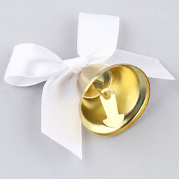 Цена за 5 шт. Колокольчик на булавке с бантом, белый, d = 3,6 см - Simaland фото 3