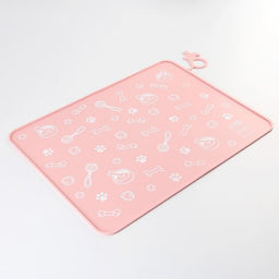 Коврик силиконовый под миску Паттерн, 30х40 см, розовый - Пушистое счастье фото 4