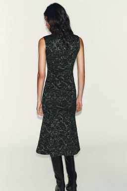 METALLIC THREAD JACQUARD DRESS - Zara фото 3