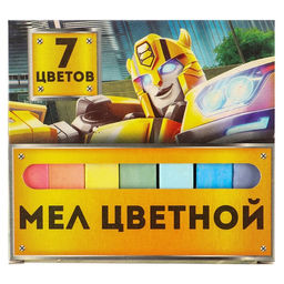 Мелки цветные школьные Трансформеры, 7 цветов, Transformers, прямоугольные - Hasbro фото 7
