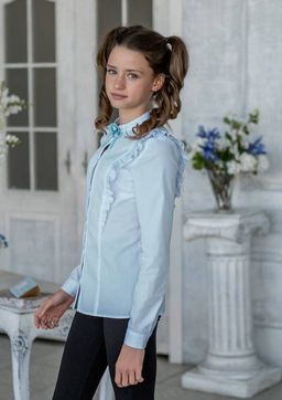 Голда, блузка голубой/152-80-63 - Alolika фото 2