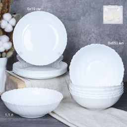 Цена за 1 шт. Столовый набор 13 предметов Классика / GRAY-13/7578 (WHITE) /уп 2/
