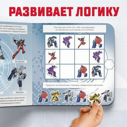 Магнитная книга с заданиями TRANSFORMERS, 8 стр., 27 магнитов - Hasbro фото 4