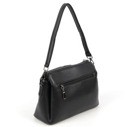 Женская сумка через плечо с тремя отделениями из эко кожи 8858 Блек - Cidirro фото 3