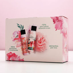 Подарочный набор Цвети от счастья, гель для душа и пена для ванны 2?100 мл, мочалка для тела, Чистое счастье  фото 10