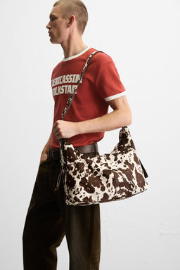 ANIMAL PRINT LEATHER TOTE BAG