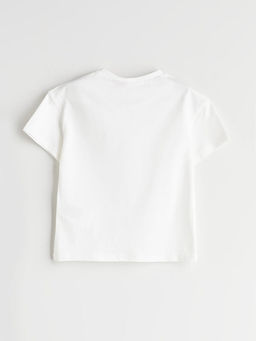 Bisiklet Yaka Barbie Bask?l? K?z ?ocuk Ti??rt