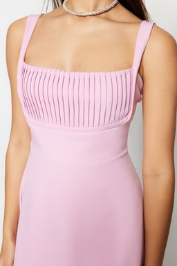 TRENDYOLMILLA Siyah A-Kesim Dokuma K?sa S?k Abiye Elbise TPRSS23EL00031 фото 4