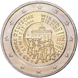 2 евро 2015 года D Германия 25 лет объединению Германии