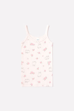 К 1082/котики в цветах на светлом жемчуге, майка