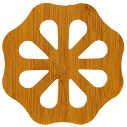 Подставка бамбук/МДФ под горячее Ромашка д14,5х0,5см, в п/эт упаковке (Китай) - Домашняя мода фото 2