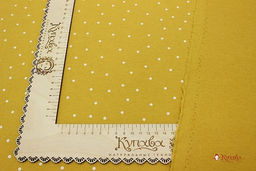 Теплый хлопок Россыпь гороха на горчичном, ш.1.5м, хлопок-100%, 160гр/м.кв - Купава фото 2