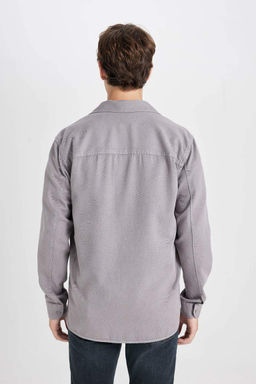 Хлопковая рубашка обычного кроя с длинными рукавами - Defacto фото 6