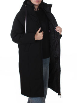 W8236M BLACK Пальто зимнее женское оверсайз (200 гр. био-пух)
