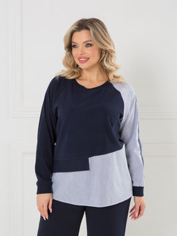 Блузка 1444 темно-синий - Novita фото 2