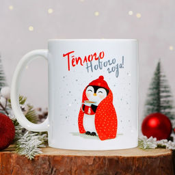 Кружка керамическая новогодняя «Пингвинчик», 320 мл