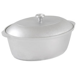 Утятница алюминиевая 4л, 34,5х23,5х11,5см, литая, металлическая жаропрочная крышка (Россия)