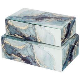 НАБОР ШКАТУЛОК ИЗ 2-Х ШТ КОЛЛЕКЦИЯ МРАМОР 21*12**6,5 СМ / 23*15*8,5 СМ