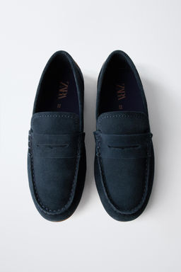 SPLIT SUEDE LOAFERS