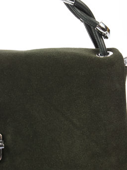 LACCOMA сумка Q8067-F-темно зеленый натуральная замша, натуральная кожа хлопок