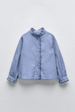 GINGHAM CHECK SHIRT WITH RUFFLES - Zara фото 3