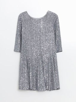 Bisiklet Yaka Pul ??lemeli K?z ?ocuk Elbise - Waikiki фото 2