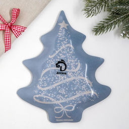 Тарелка новогодняя плоская «Ёлочка», 19.5×16.5 см