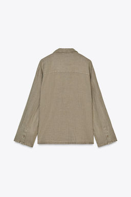 ZW COLLECTION 100% LINEN SHIRT - Zara фото 3