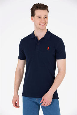 Мужская темно-синяя футболка с воротником поло Basic - U.s. polo assn фото 9