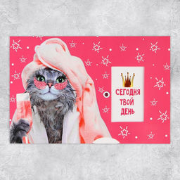 Цена за 5 шт. Интерактивная открытка С Днём рождения, кошка, 12 18 см - Дарите счастье фото 3
