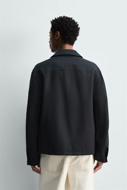 WOOL ZIP-UP OVERSHIRT - Zara фото 3
