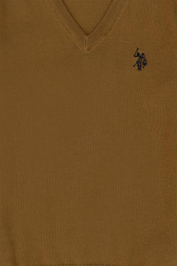 Базовый свитер светло-хаки для мальчика - U.s. polo assn фото 3