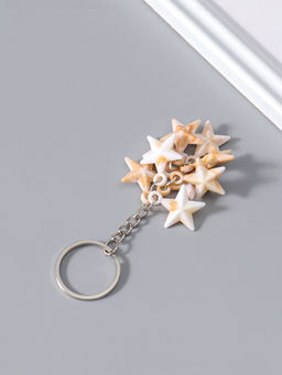 Цена за 12 шт. Брелок для ключей на кольце «Звёзды», пластик под песочный мрамор, 9 шт., 2×2.5×7 см