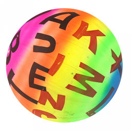 Мяч игровой Буквы д18см, радужный, ПВХ (Китай)