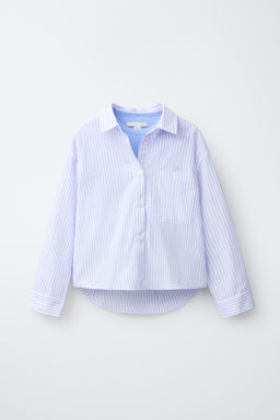 PACK CAMISA RAYAS Y CAMISETA RIB BORDADA / Azul - Zara фото 3